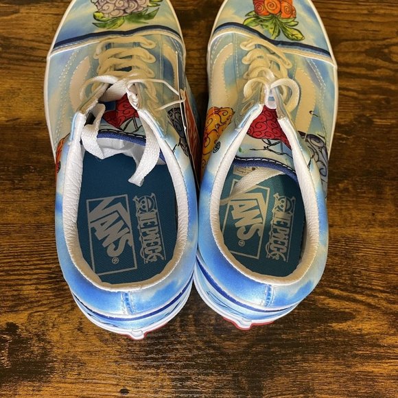 VANS Old Skool One Piece Devil Fruit Women 7 Blue 2022 Anime Straw Hat Crew - Picture 4 of 8